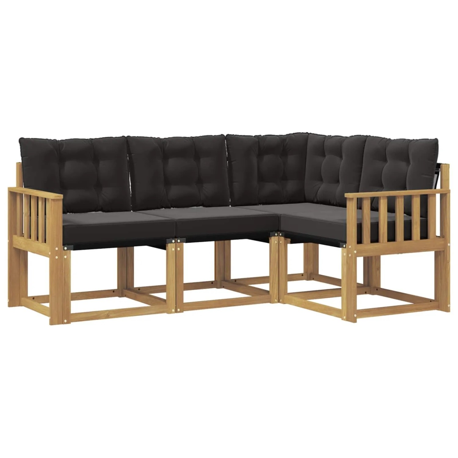 vidaXL Outdoor-Sofagarnitur mit Kissen 4-Tlg Weiß und Schwarz 3389426