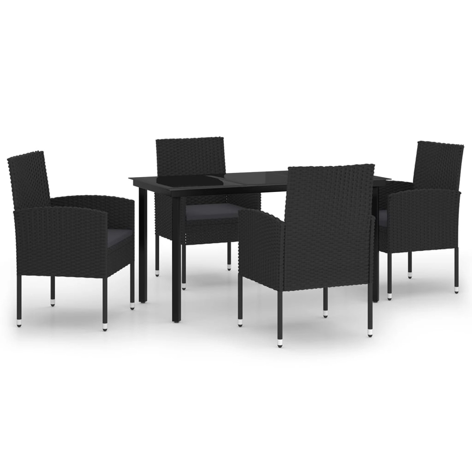 vidaXL 5-Tlg Garten-Essgruppe Schwarz 3099615