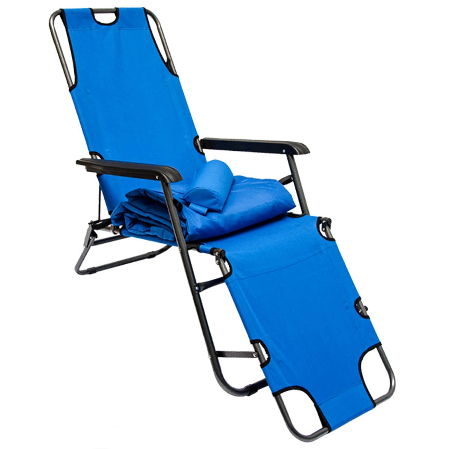 AMANKA Campingliege mit Auflage 178 x 60 cm Hellblau