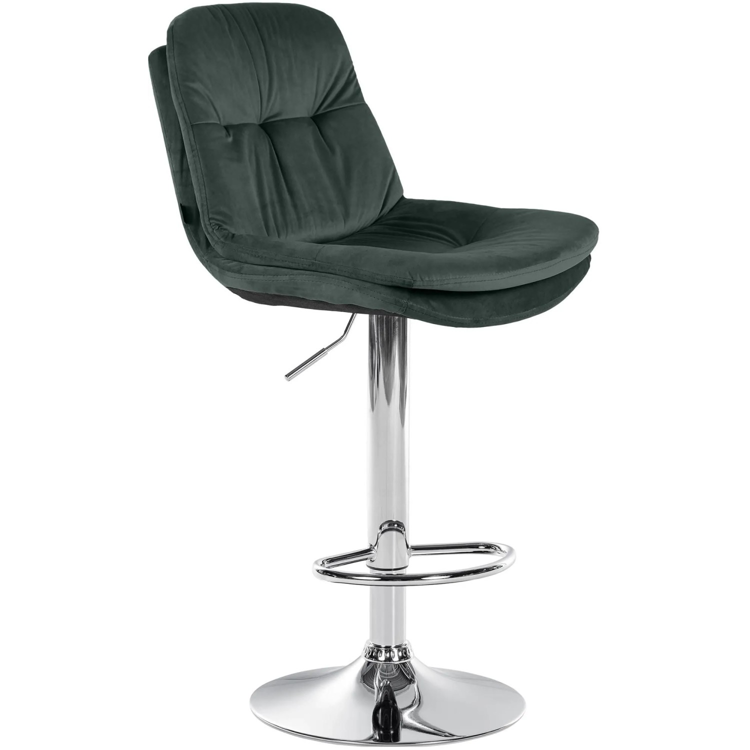 DELUKE Barhocker MITUN Samt DunkelGrünfarbig 46x54x94cm Silber Barstuhl Höhenverstellbar Mit Lehne Drehbar Tresenhocker Tresenstuhl