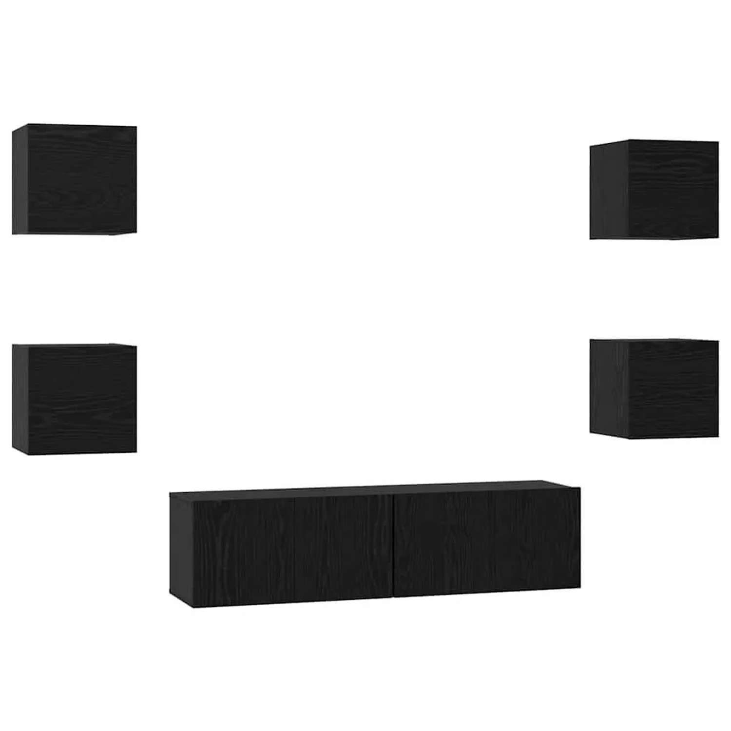 vidaXL TV-Schrankset 6-Tlg Schwarz Eichen-Optik Holzwerkstoff 3393142
