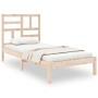 vidaXL Massivholzbett 75x190 cm, Kiefernholz, Einzelbett mit Kopfteil