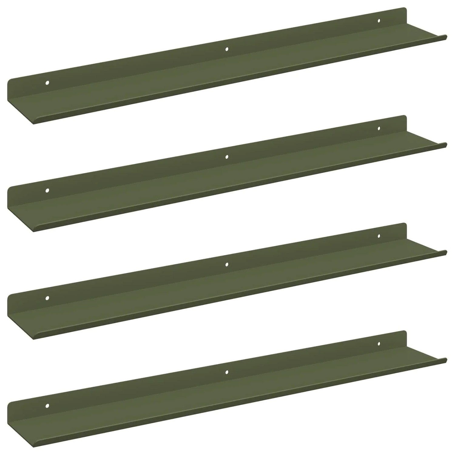 vidaXL Schwebendes Regal 4 Stk Olive Grün 60 x 9 x 2,5 cm Stahl 8003969