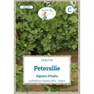 Saatgutpackung Grüne Fee Petersilie Gigante D`Italia, großblättrig.