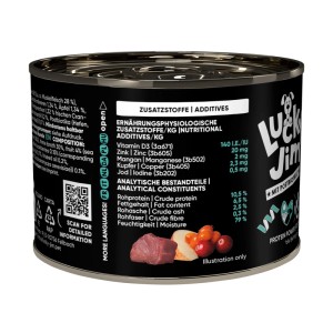 Lucky Jim Hunde-Nassfutter Mini Mono Pferd, 200g Dose. Alleinfutter für kleine Hunderassen.