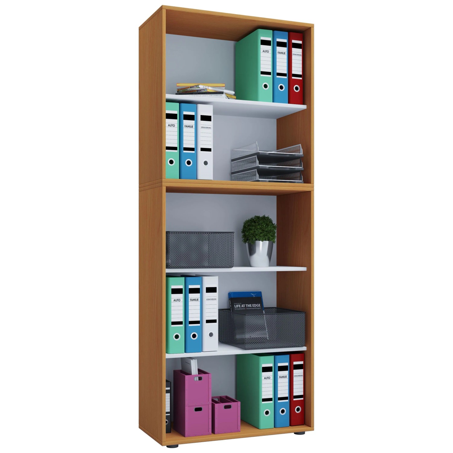 VCM Büroregal & Bücherregal Lona Buche