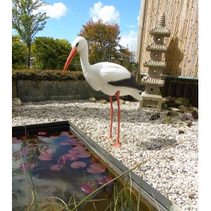 Ubbink Storch 87 cm als Gartendeko für Teich oder Rasen. Naturgetreue Tierfigur.