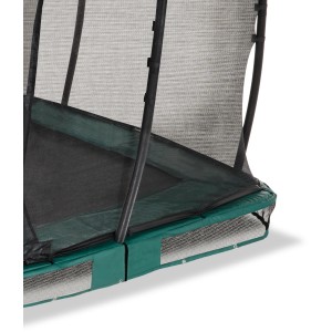 Detailansicht: Grünes EXIT Allure Premium Bodentrampolin mit Sicherheitsnetz.