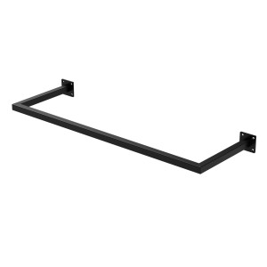 Schwarze ML-Design Kleiderstange zur Wandmontage, U-Form, 90cm breit.