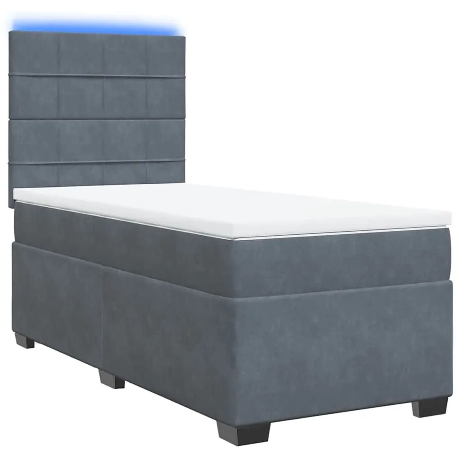 vidaXL Boxspringbett mit Matratze Dunkelgrau 100x200 cm Samt 3293135 günstig online kaufen