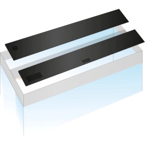 Juwel Klappensatz 100x40 cm für Aquarium, Abdeckung in Schwarz.