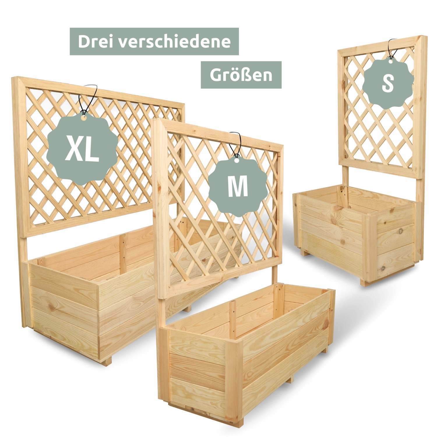 holz4home Pflanzkasten mit Rankgitter Pflanzkübel mit Rankgitter
