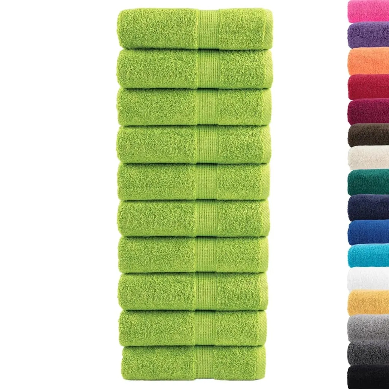 vidaXL Premium-Gästetücher SOLUND 10 Stk Apfelgrün 30x50 cm 600 g/m² 137496
