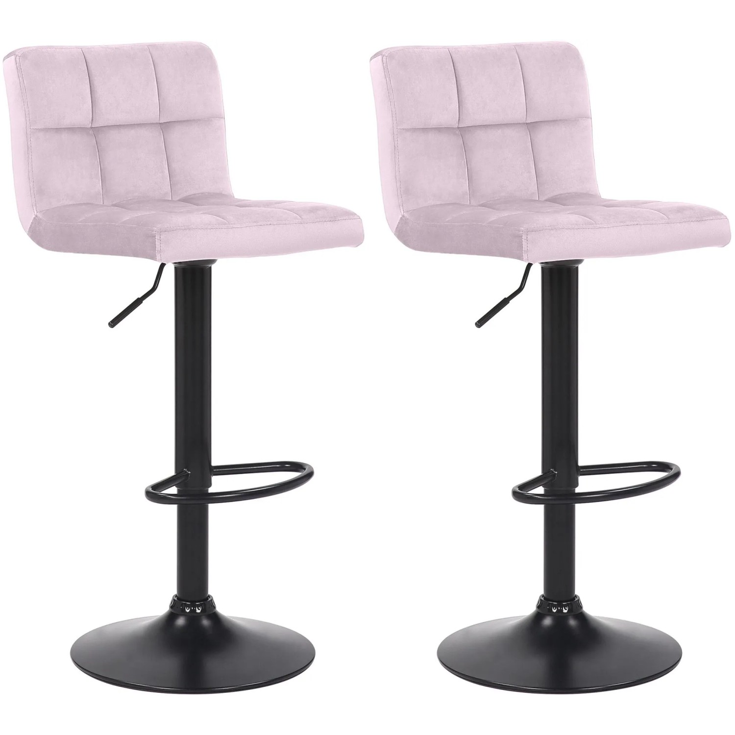 DELUKE 2er Set Barhocker RIVAN Samt Rosa 40x40x85cm Barstuhl Mit Lehne Tresenhocker Tresenstuhl