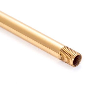 Glänzendes Messing Lampenrohr mit Gewinde (M10x1, 20cm) für Lampen & Leuchten.