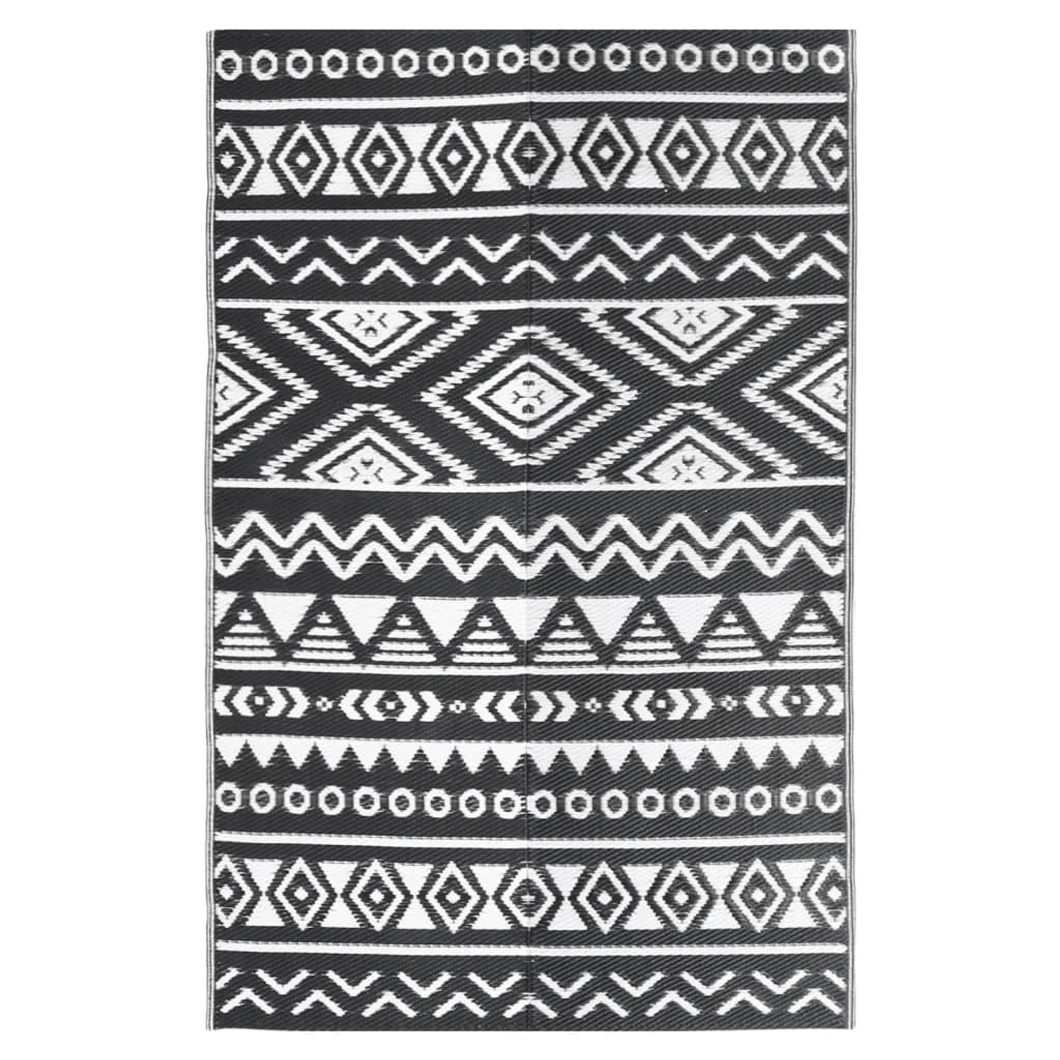 Thumbnail - vidaXL Outdoorteppich Schwarz 190x290 Cm Pp 1085940