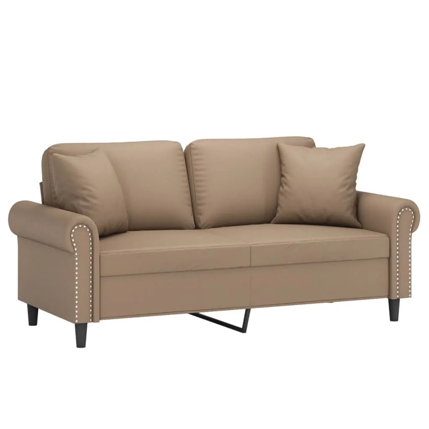 vidaXL 2-Sitzer-Sofa mit Zierkissen Cappuccino-Braun 140 cm Kunstleder 3200 günstig online kaufen