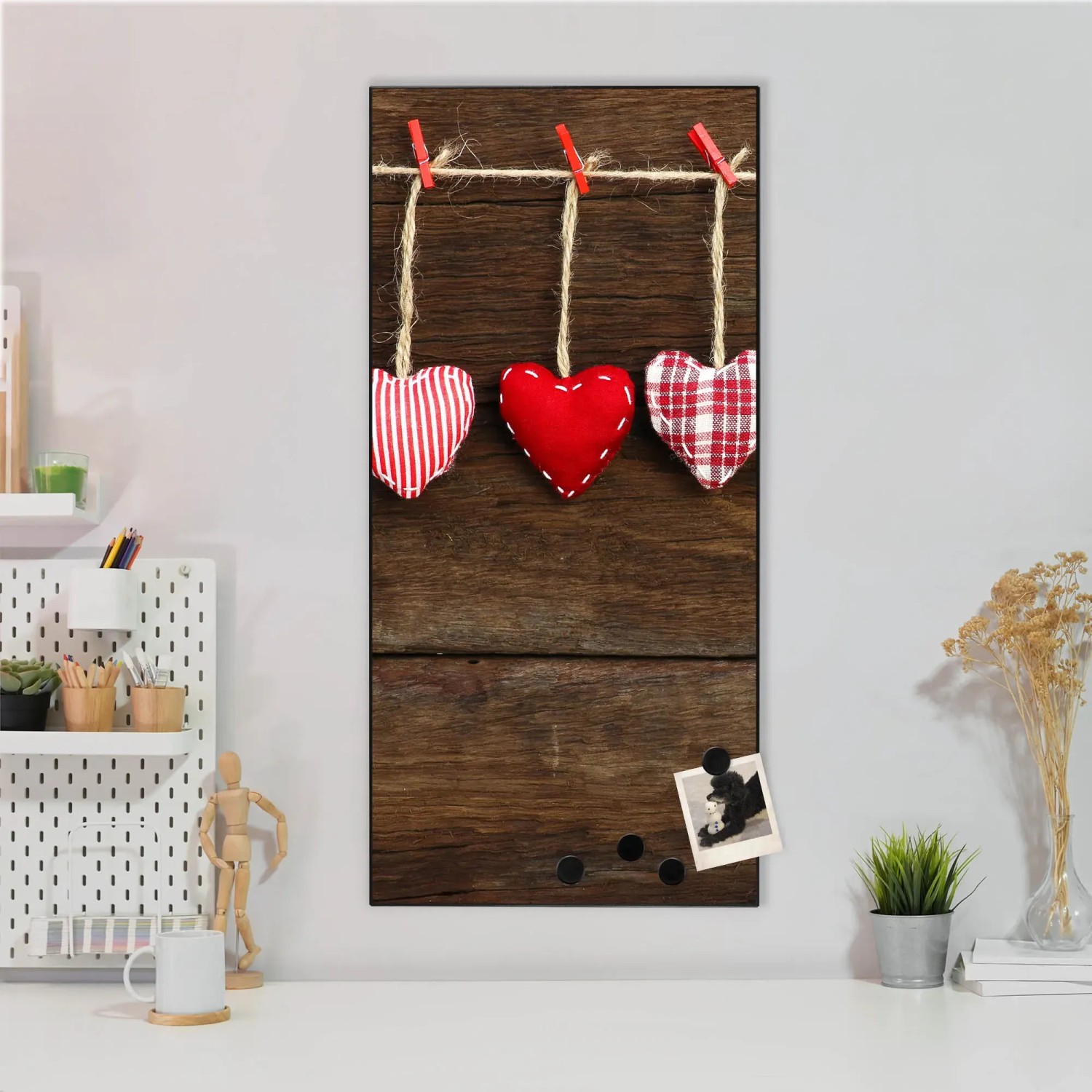 Banjado Magnettafel 30x75 Cm — Motiv Cupcakes, Inkl. 4 Magnete & Montageset, Als Pinnwand Für Küche, Büro Oder Kinderzimmer