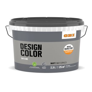 Eimer OBI Design Color Skyline, matte, graue Innenfarbe für Wände, 2,5 Liter.