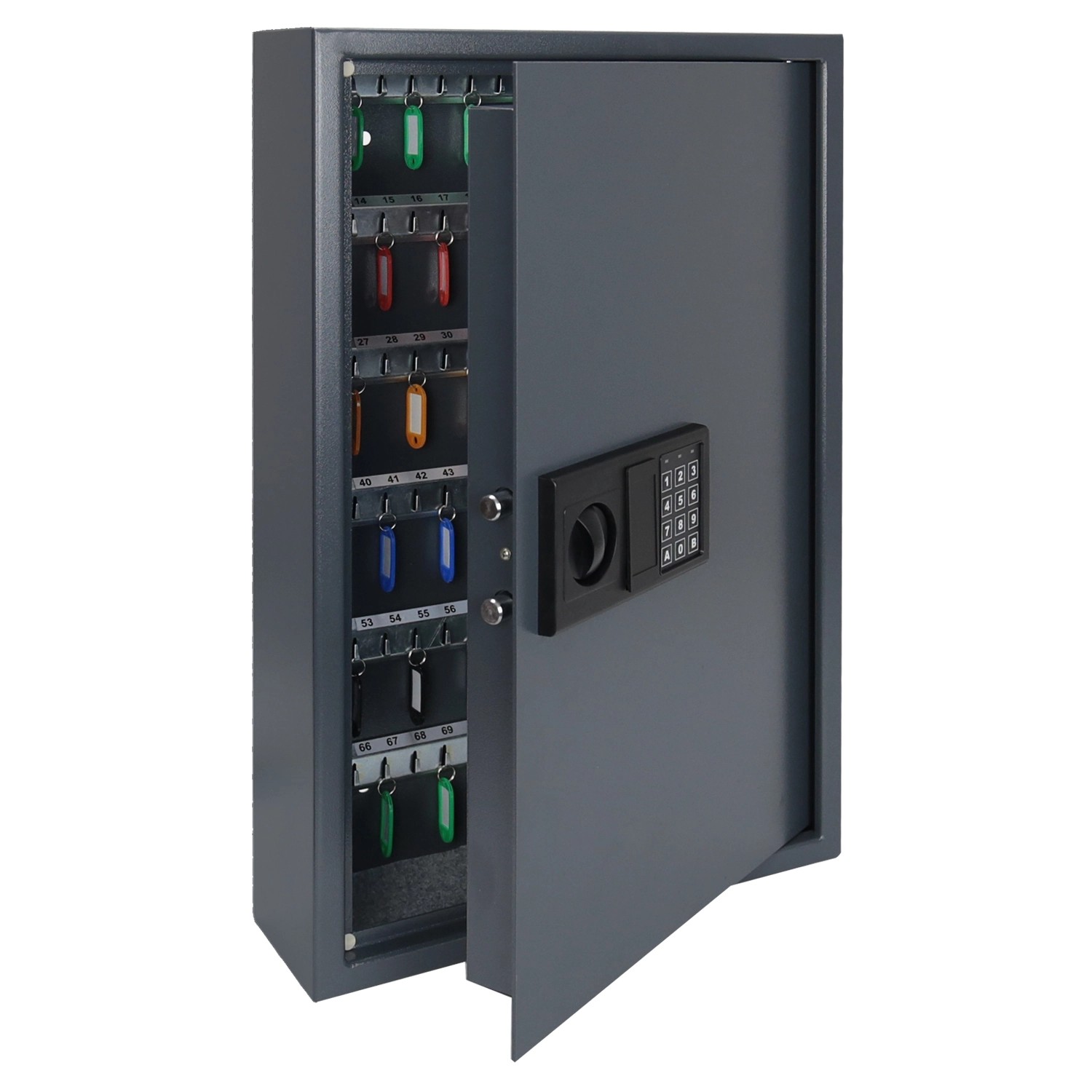 HMF 2133-11 Schlüsseltresor Zahlenschloss 133 Haken 66 x 43 x 13 cm Anthrazit