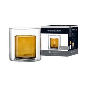 Ritzenhoff & Breker Duo Windlicht 16 cm Braun