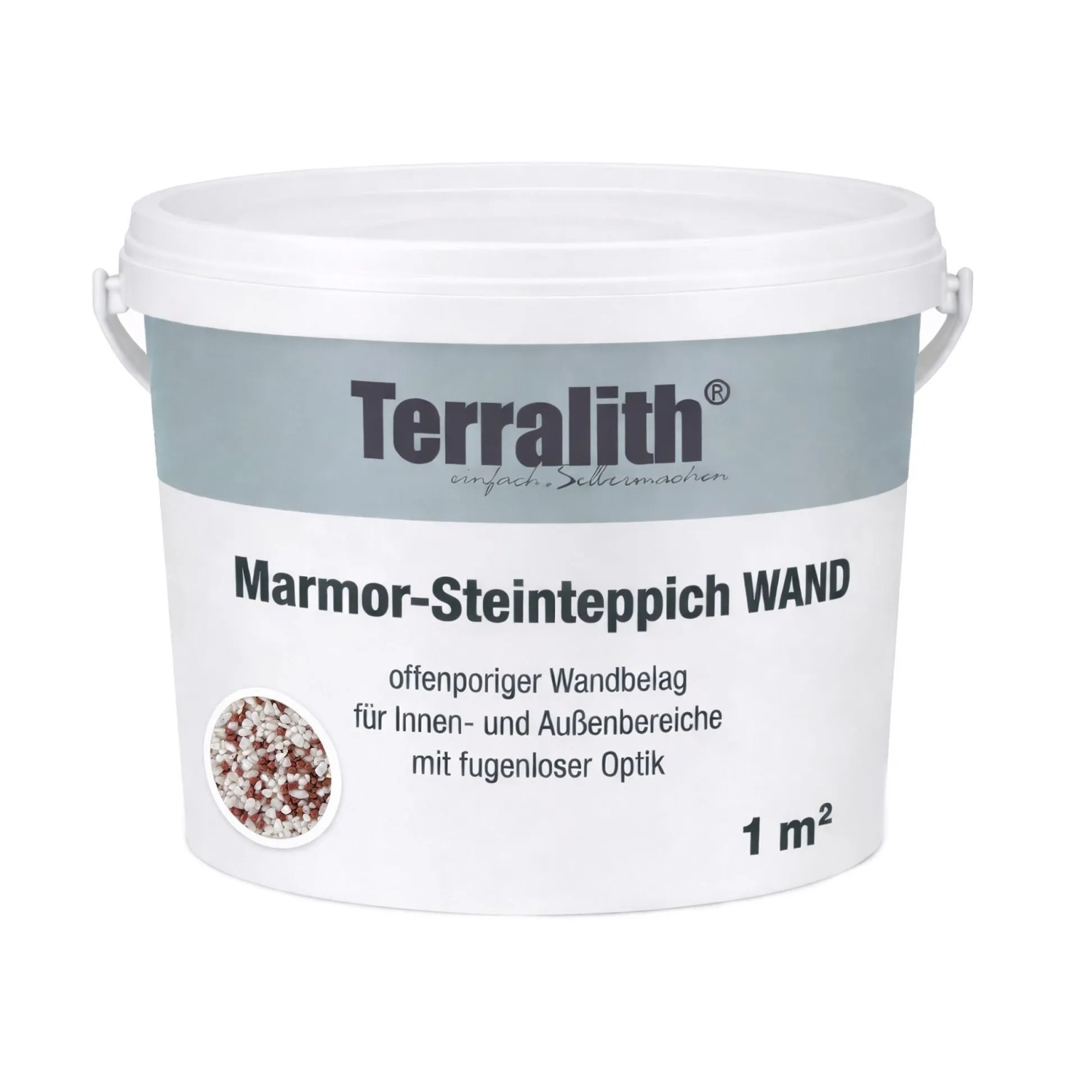Terralith Metallic Steinteppich Wand Metallic Mix 100 für 1 m²