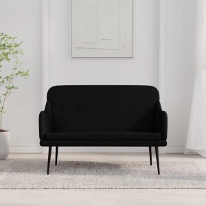 Schwarze vidaXL Sitzbank (110x76x80 cm) aus Stoff, ideal als Schuhbank oder für den Wohnbereich.