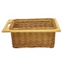 Ausziehbarer Weidenkorb für 400mm Schrank, braun, aus Rattan und Buchenholz.