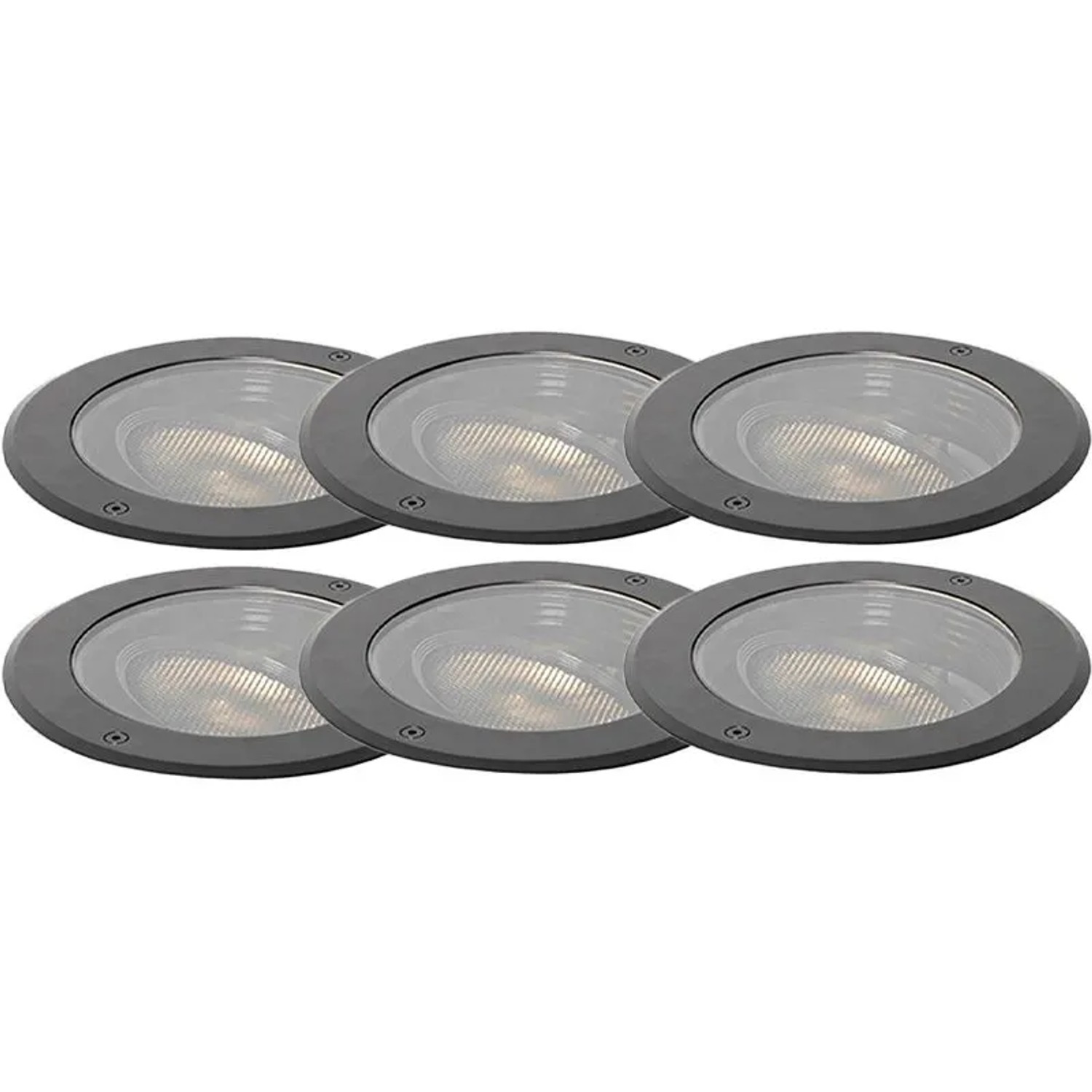 QAZQA Set mit 6 Bodenpunktwarzen AR111 Einstellbar IP65 Delux Honey