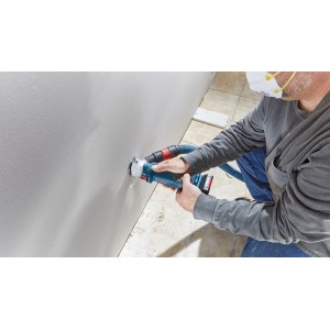 Bosch Professional GCU 18 V-30 Akku-Rotationswerkzeug im Einsatz beim Trockenbau.