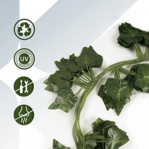 Detailaufnahme: Künstliche Efeu-Girlande (12er Pack) zur Wanddekoration, 215 cm lang.