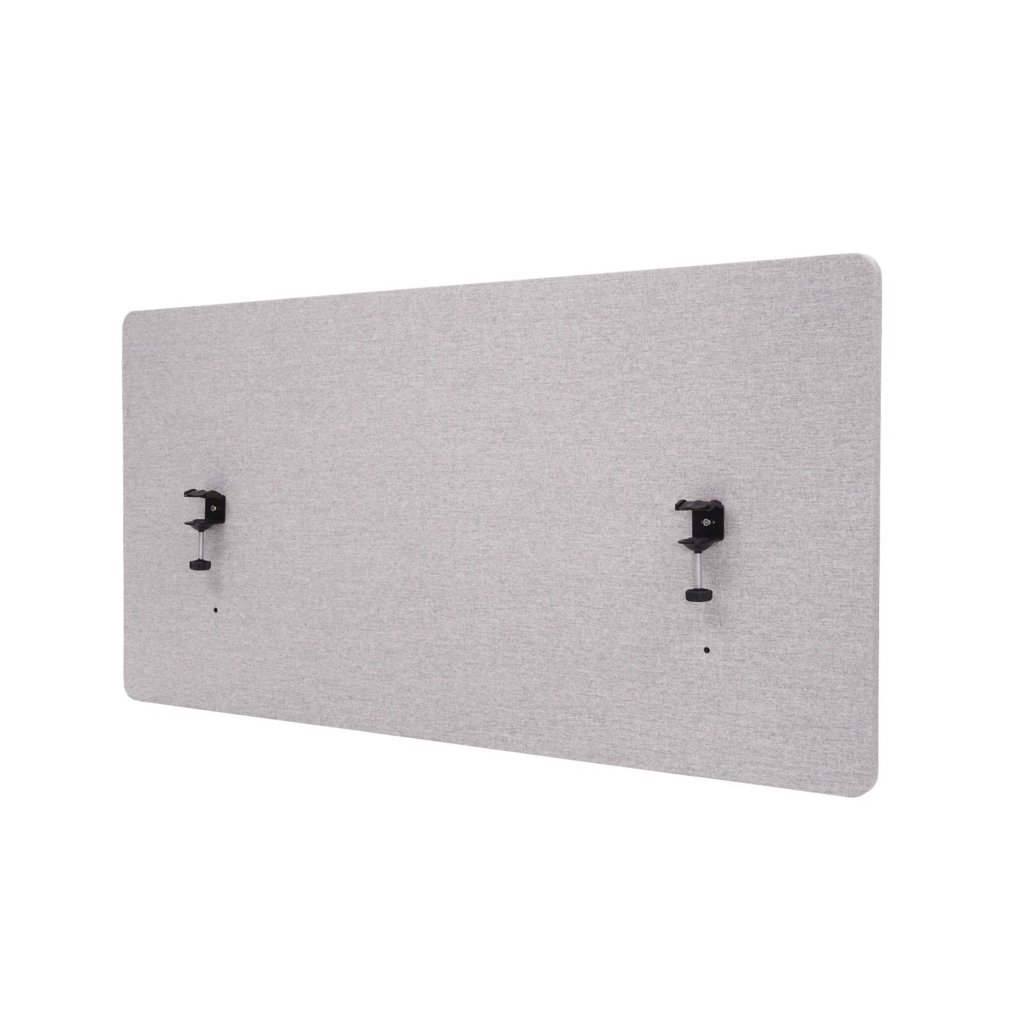 MCW Akustik-Tischtrennwand G75 Doppelwandig Stoff/Textil 60x120cm Grau
