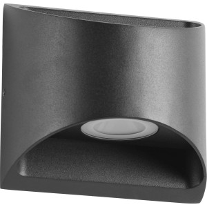 Schwarze LED-Außenwandleuchte LP3005B, 470 lm, IP44 für indirekte Beleuchtung.