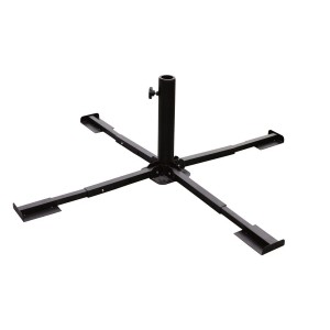 Lex Metall Sonnenschirmständer Schirmständer Schirmhalter Kreuzfußständer Schwarz