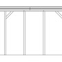 Technische Zeichnung Skan Holz Caravan-Einzelcarport Friesland mit Maßangaben.