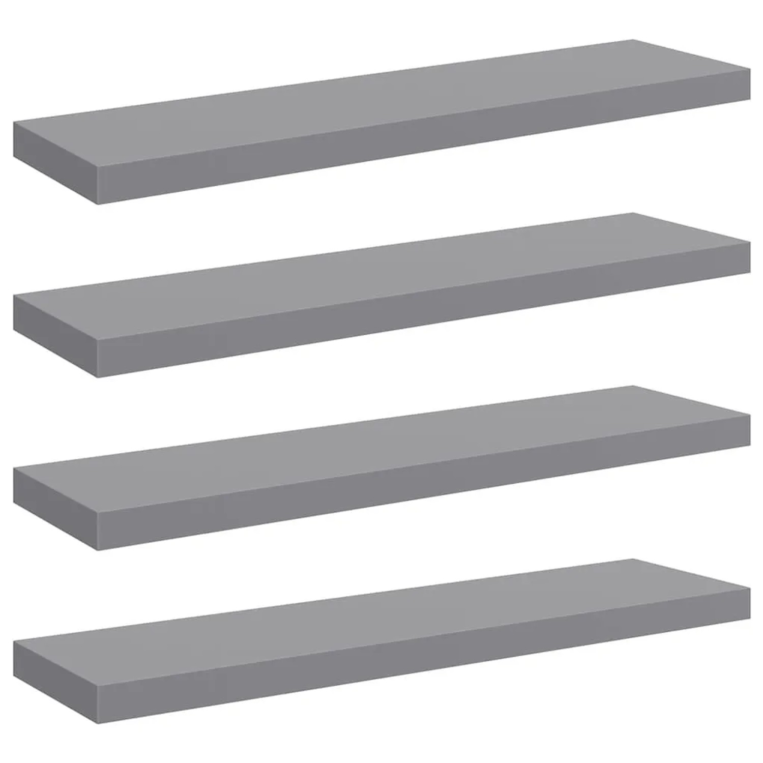 vidaXL Schwebende Wandregale 4 Stk Grau 90x23,5x3,8cm MDF 323861