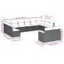 vidaXL Garten-Sofagarnitur, 12-teilig, grau, Poly Rattan, mit Maßen. Ideal für Terrasse & Garten.