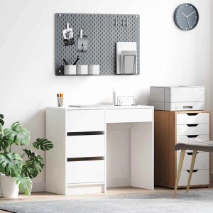 vidaXL Schreibtisch mit Regal Weiß 90 x 37,5 x 75 cm Holzwerkstoff 869490