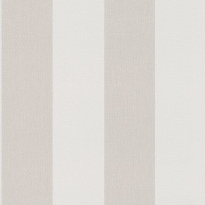 Bricoflor Vliestapete mit Blockstreifen in Beige und Weiß für Wohnräume.