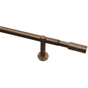 Gardinia Gardinenstange Zylinder in Bronze, ausziehbar von 100-190 cm, inklusive Zubehör.
