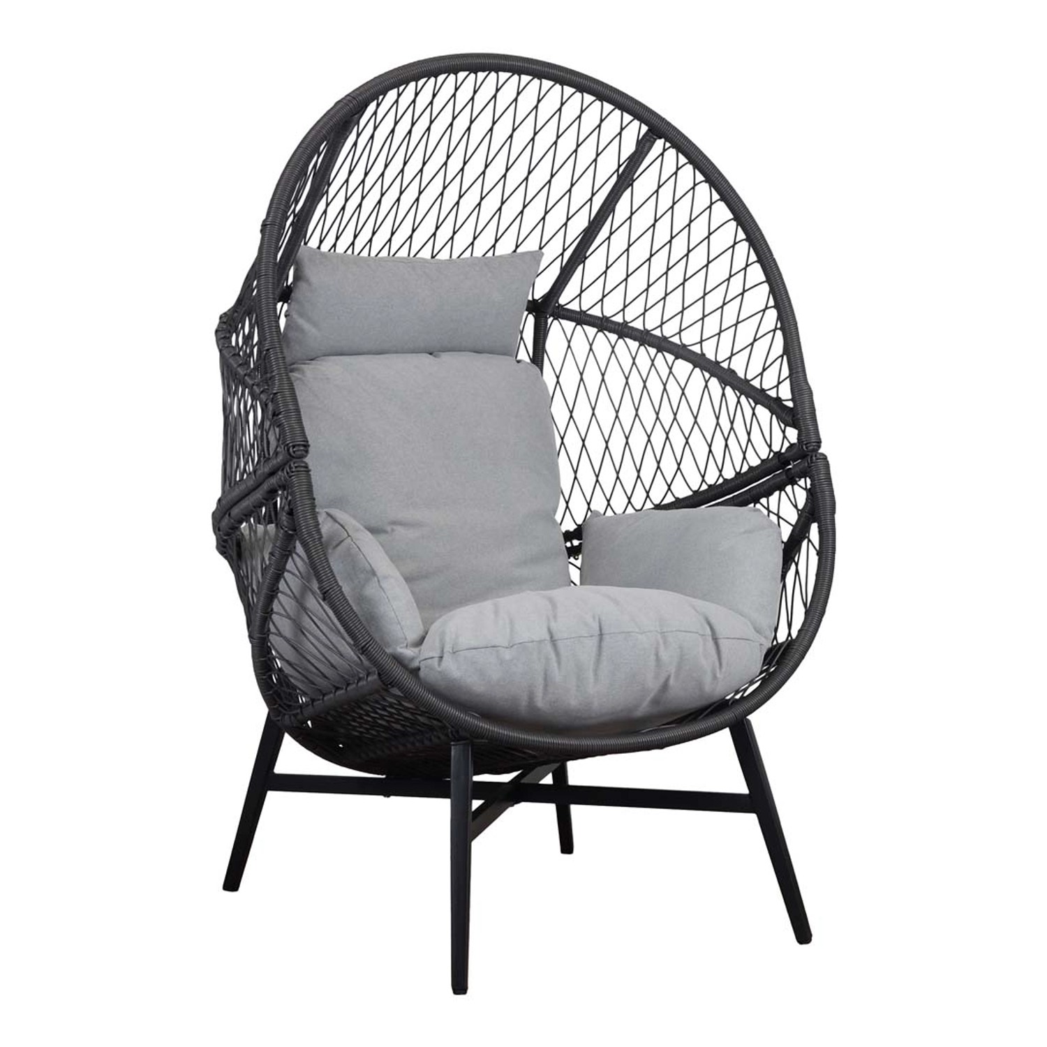 ebuy24 Rosario Sessel mit Sitzkissen Garten Schwarz günstig online kaufen