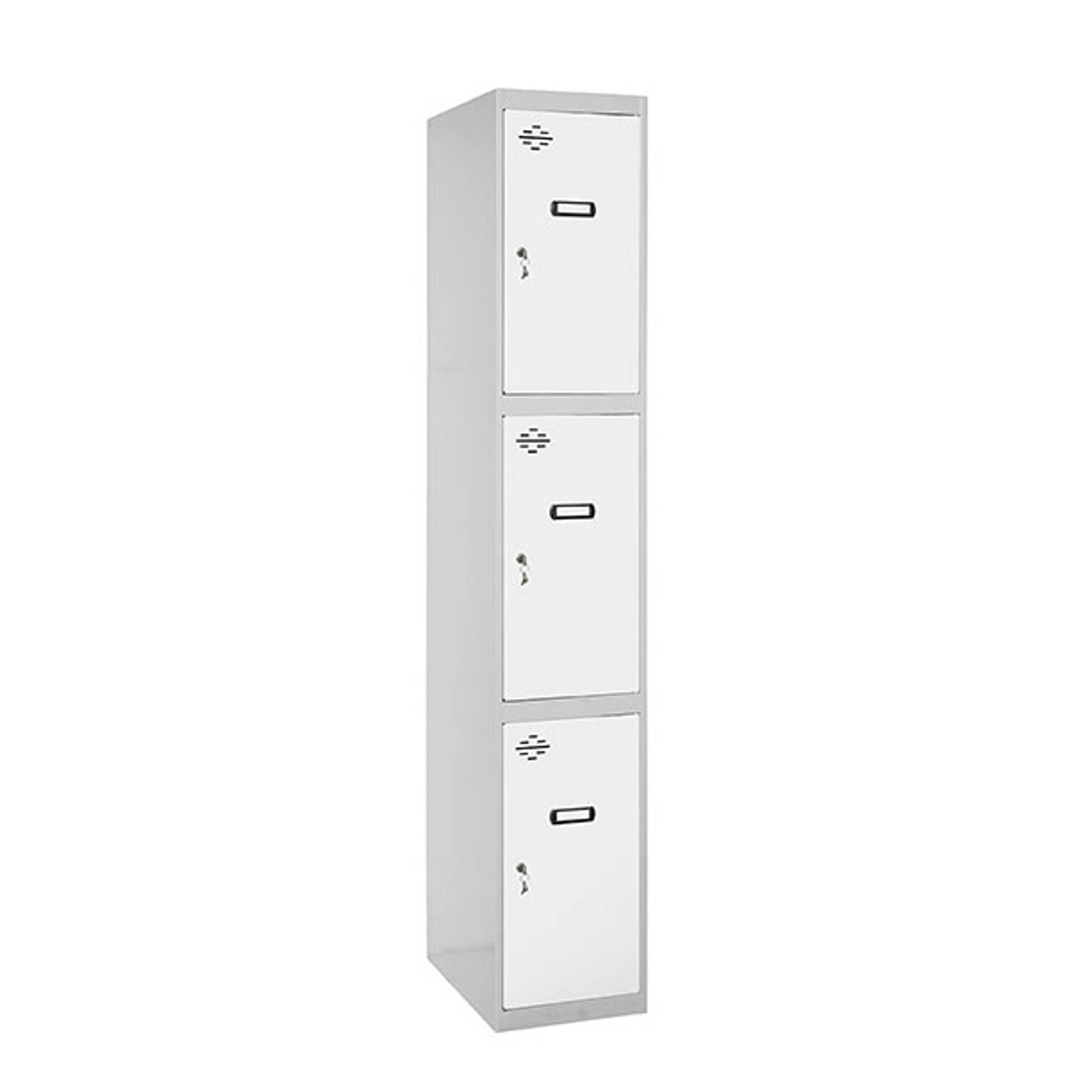 PROREGAL Spind AMEGO HxBxT 180 x 30 x 50 cm 3 Abteile Grundmodul Grau-Weiß günstig online kaufen