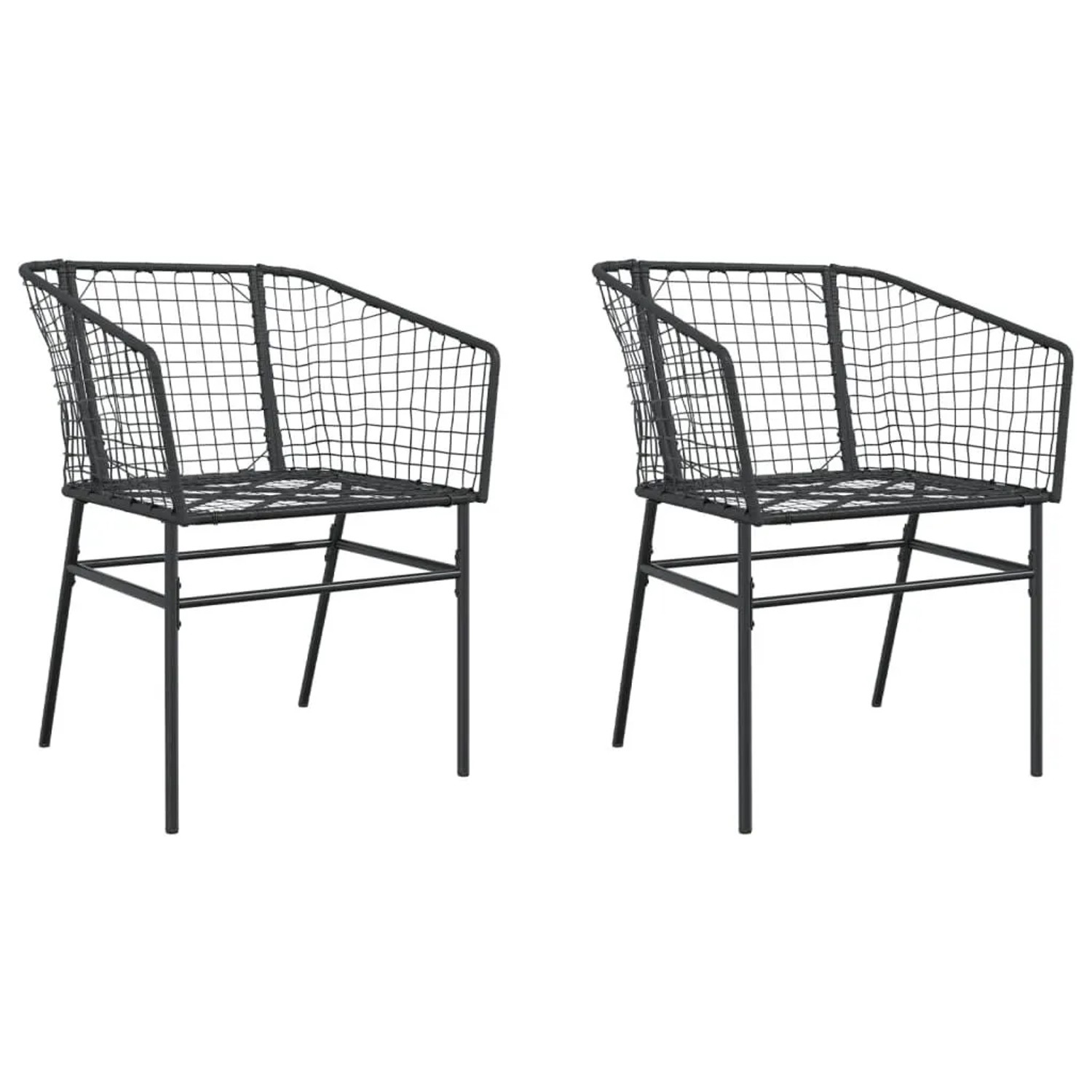 vidaXL Gartenstühle 2 Stk Schwarz Poly Rattan 369098 günstig online kaufen