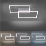 Moderne, dimmbare LED Deckenleuchte Iven aus Stahl, 75,5x56,2cm. Lichtfarbe einstellbar.
