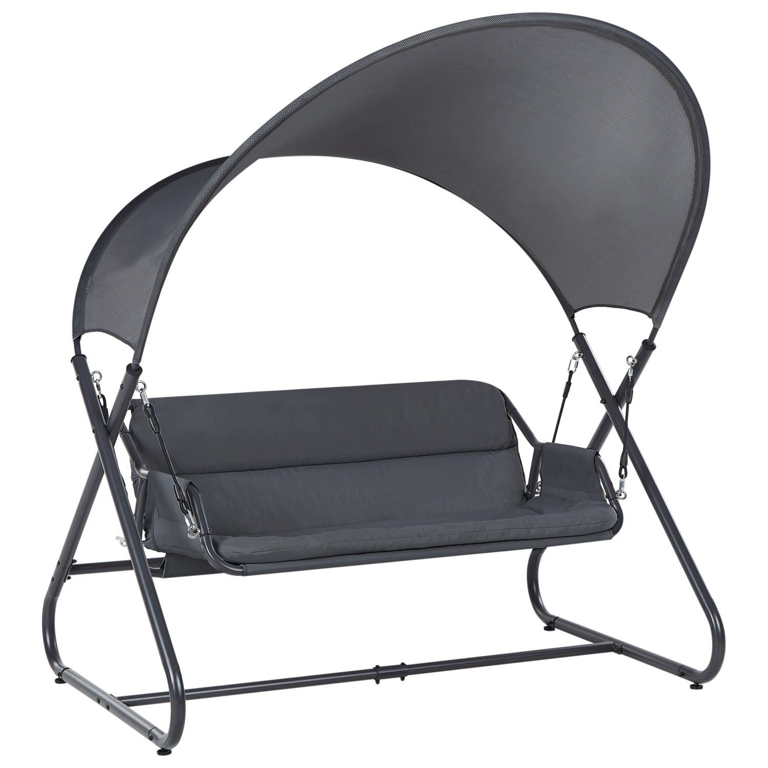 Beliani Gartenschaukel SOLAGNA Dunkelgrau 113x168x187