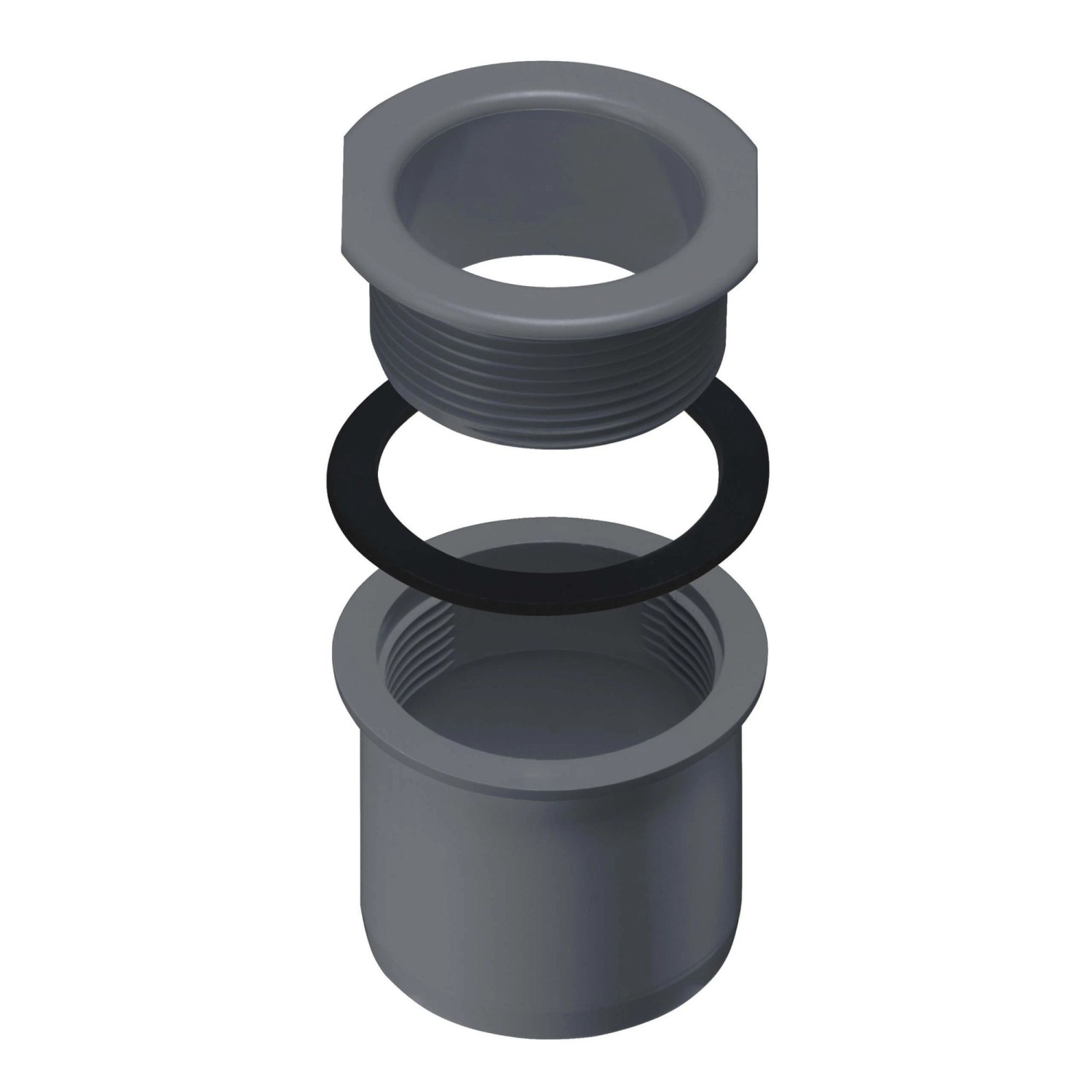 Inefa Ablaufstutzen Kastenrinne PVC DN 50/NW 68 Zum Schrauben Anthrazit