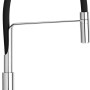 baliv Küchenarmatur KI-1330, Schwarz/Chrom Einhebelmischer mit flexiblem Schlauch.