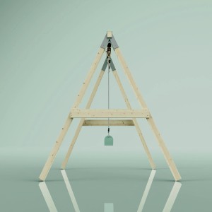 PolarPlay Schaukel Giraffe in Mintgrün: Holzschaukel mit mintgrünem Sitz für Spiel & Spaß im Garten.