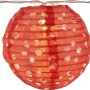 Bunte Solar-Lichterkette Fiuggi mit Lampion in Rot, Grau und Weiß, beleuchtet mit warmweißen LEDs.
