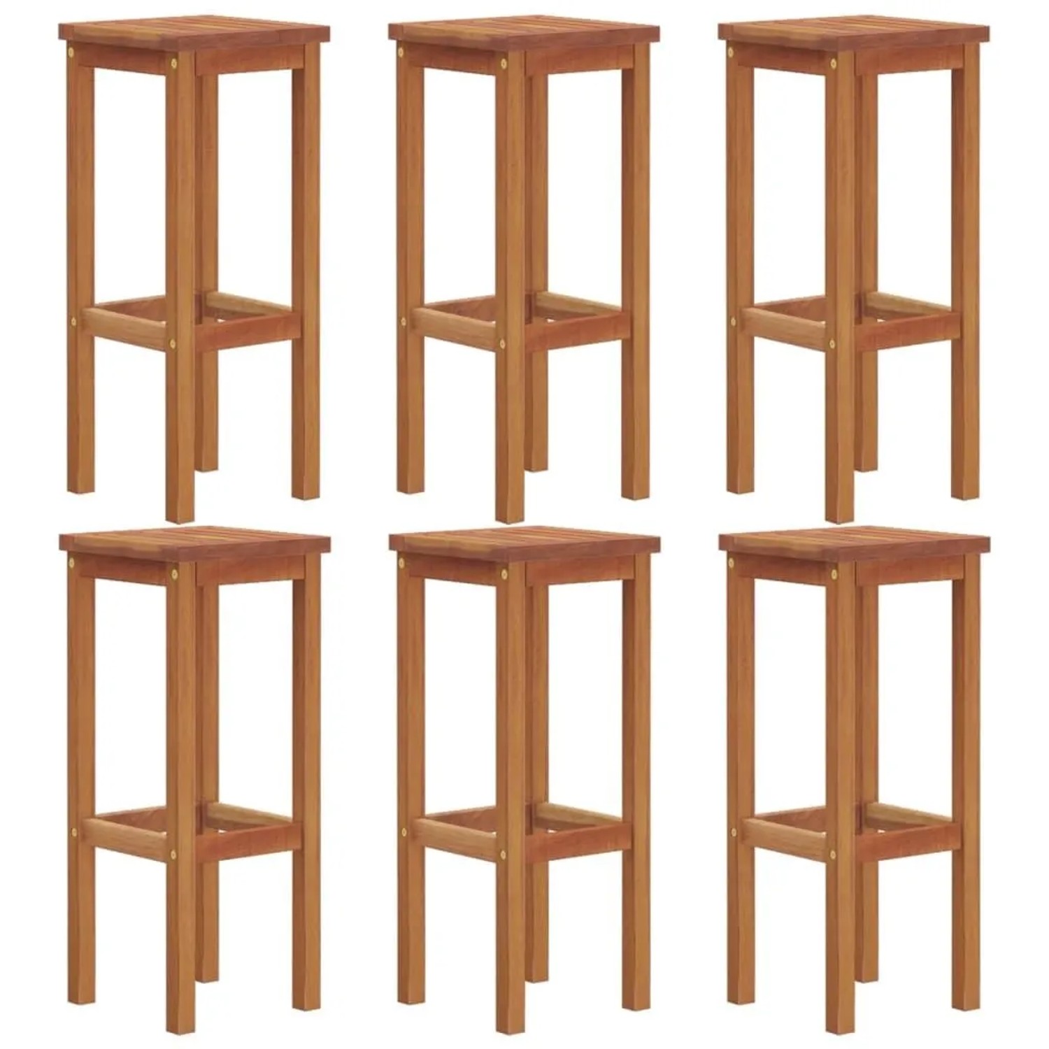 vidaXL Barhocker 6 Stk Massivholz Akazie 3115990